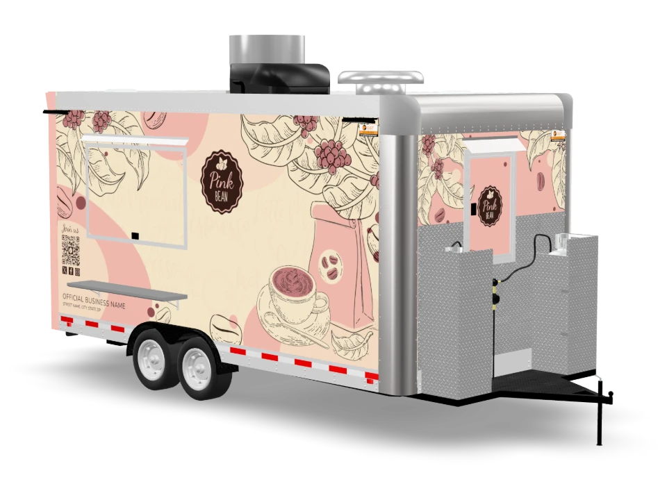Coffee Food Trailer with custom wrap, 16 ft, Golden State Trailers