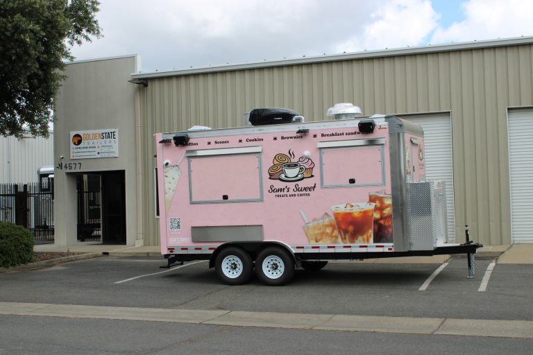 16-ft coffee and dessert food trailer exterior.