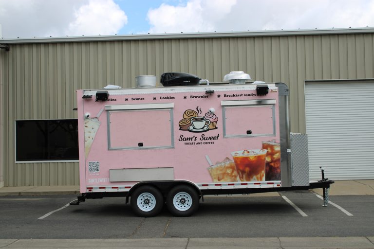 16-ft coffee and dessert food trailer exterior.