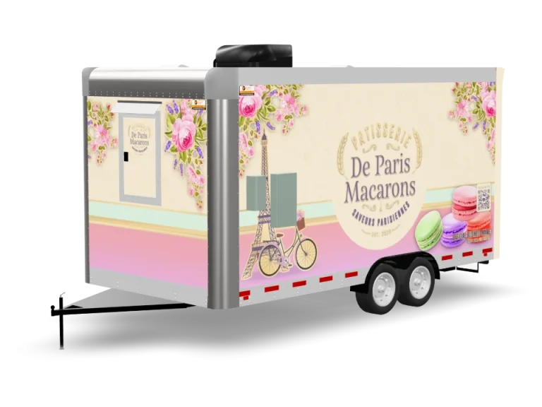 Cookie Food Trailer with custom wrap, rear view, Golden State Trailers