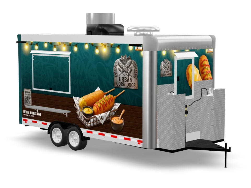 Corn Dog Food Trailer with custom wrap, 16 ft, Golden State Trailers