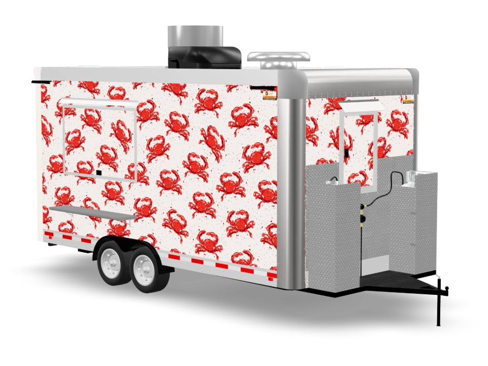 Crab Food Trailer with custom wrap, 16 ft, Golden State Trailers