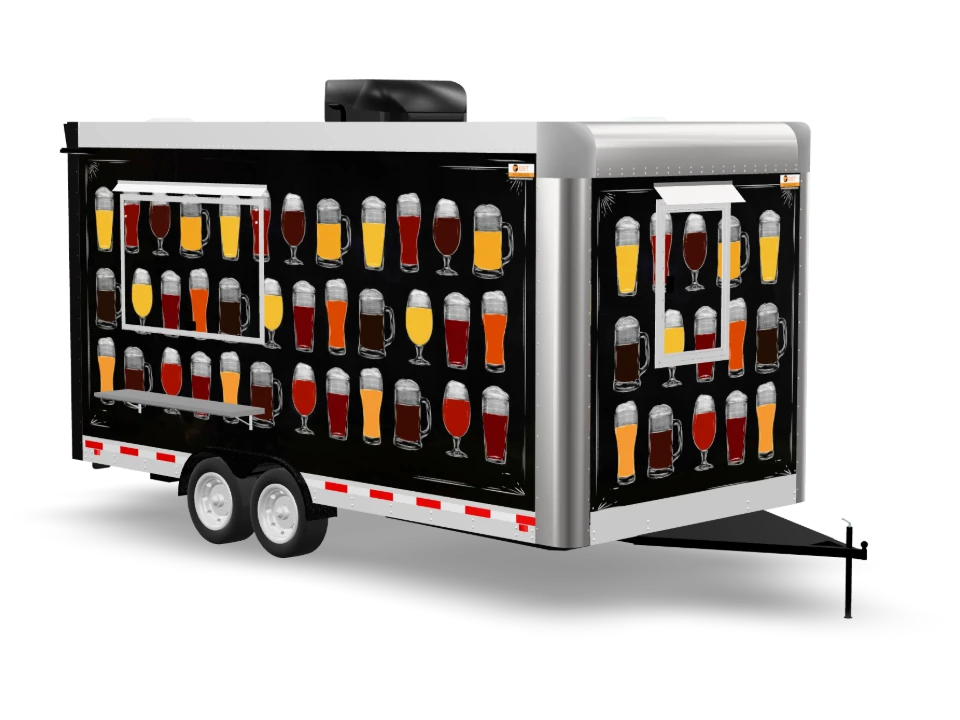 Craft Beer Food Trailer with custom wrap, 16 ft, Golden State Trailers