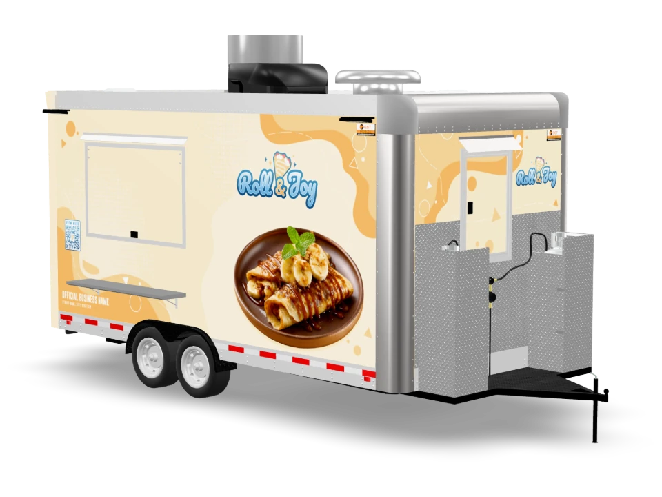 Crepes Food Trailer with custom wrap, 16 ft, Golden State Trailers