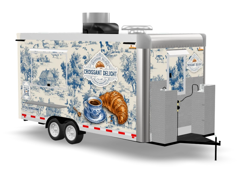 Croissant Food Trailer with custom wrap, 16 ft, Golden State Trailers