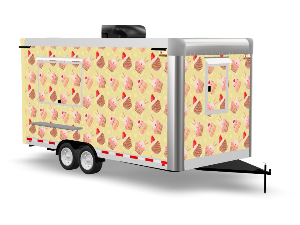 Cupcake Food Trailer with custom wrap, 16 ft, Golden State Trailers