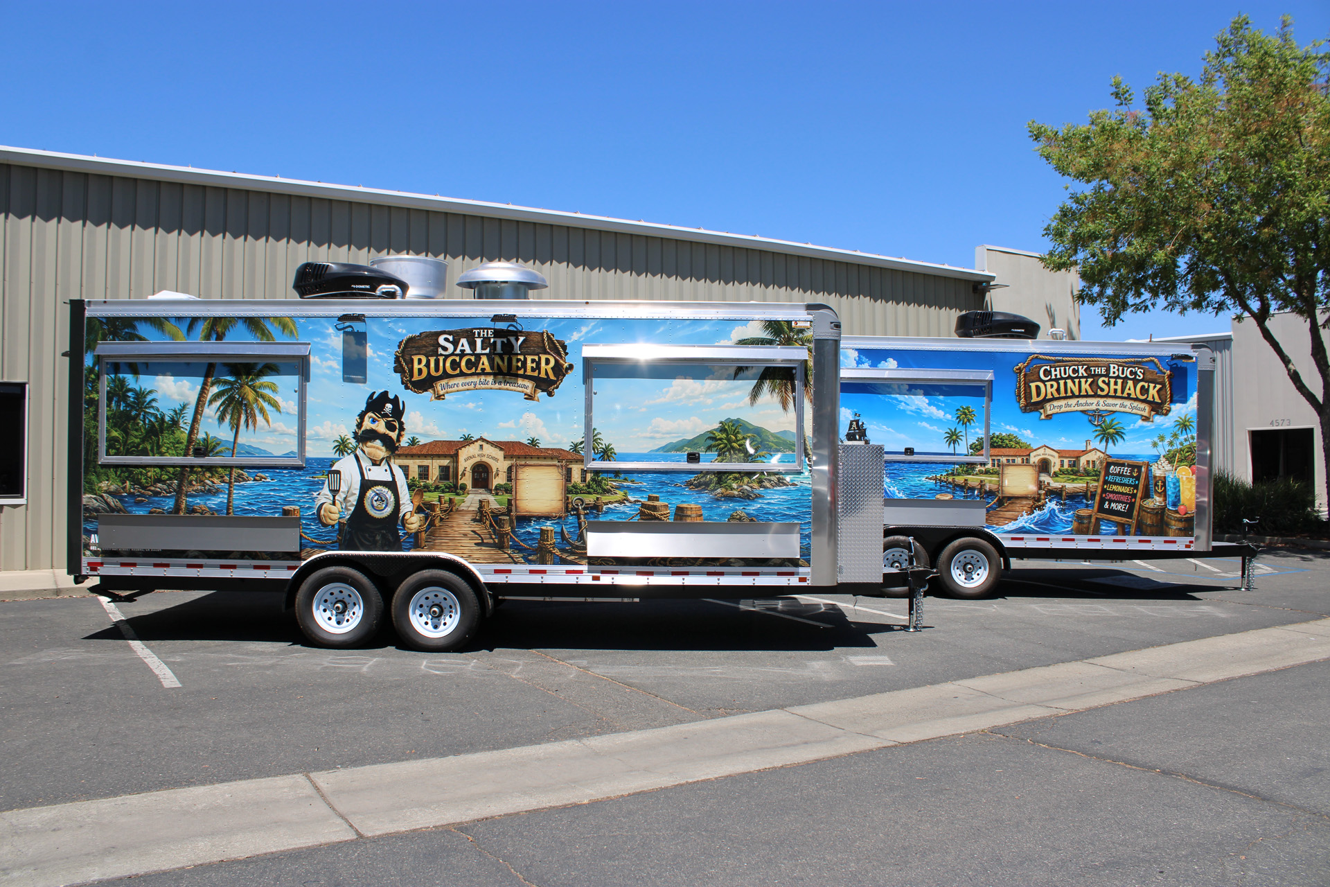 Custom school food trailers for campus food and beverage service