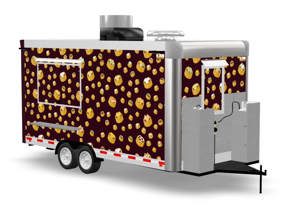 Dim Sum Food Trailer with custom wrap, 16 ft, Golden State Trailers