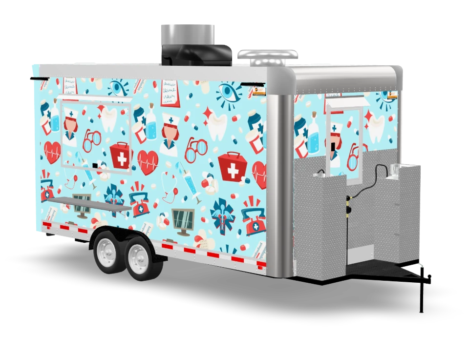 Emergency Food Trailer with custom wrap, 16 ft, Golden State Trailers