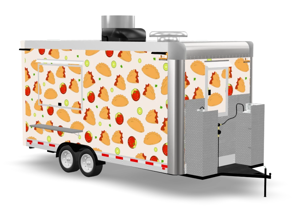 Empanada Food Trailer with custom wrap, 16 ft, Golden State Trailers