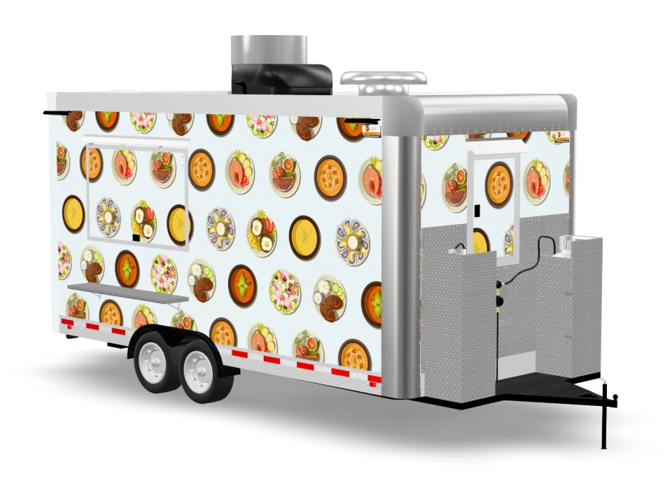 European Cuisine with custom wrap, 16 ft, Golden State Trailers