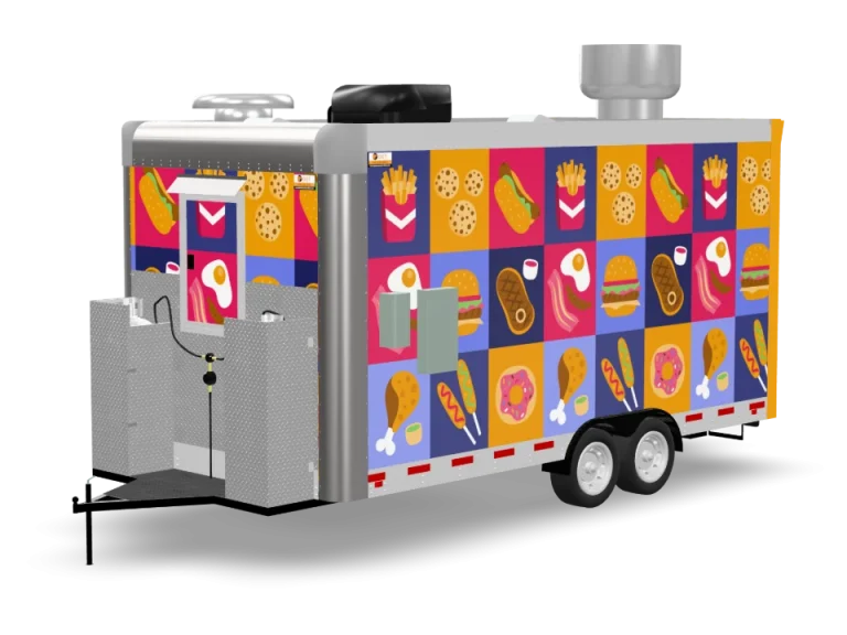 Fast Food American Classics with custom wrap, rear view, Golden State Trailers