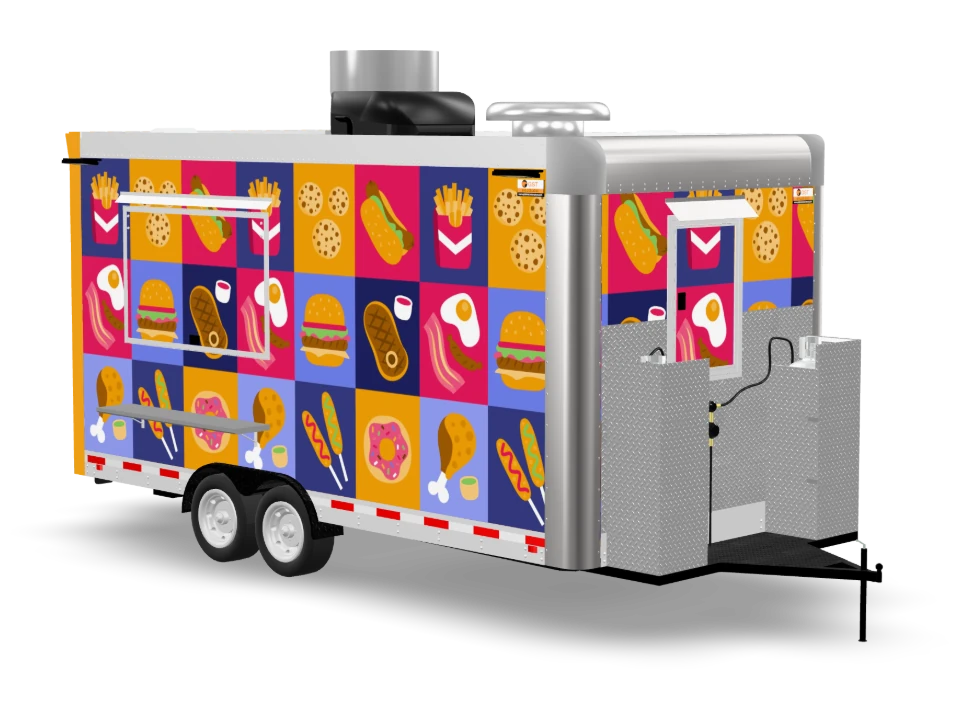 Fast Food American Classics with custom wrap, 16 ft, Golden State Trailers