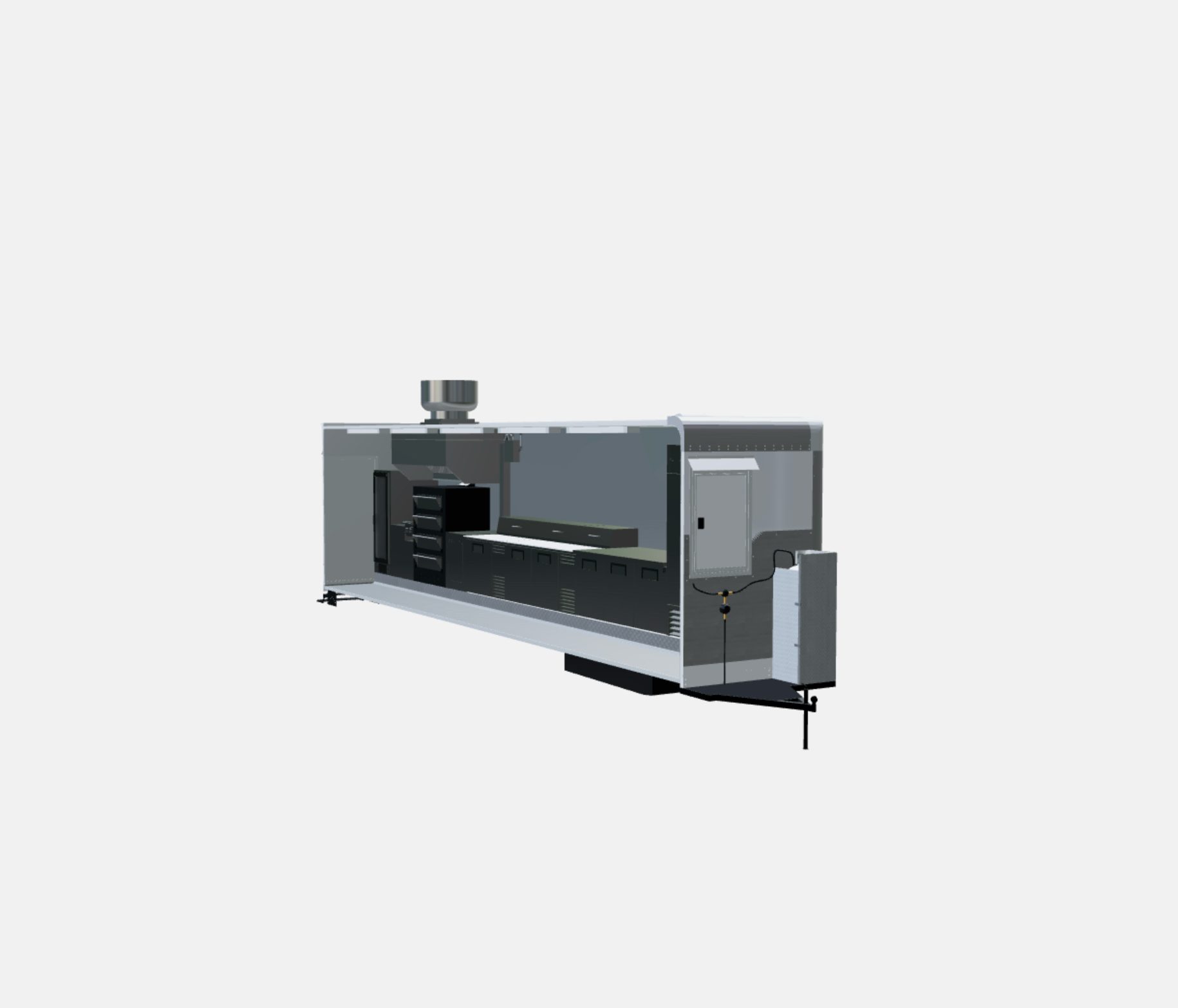 3D food trailer configuration for franchise brands