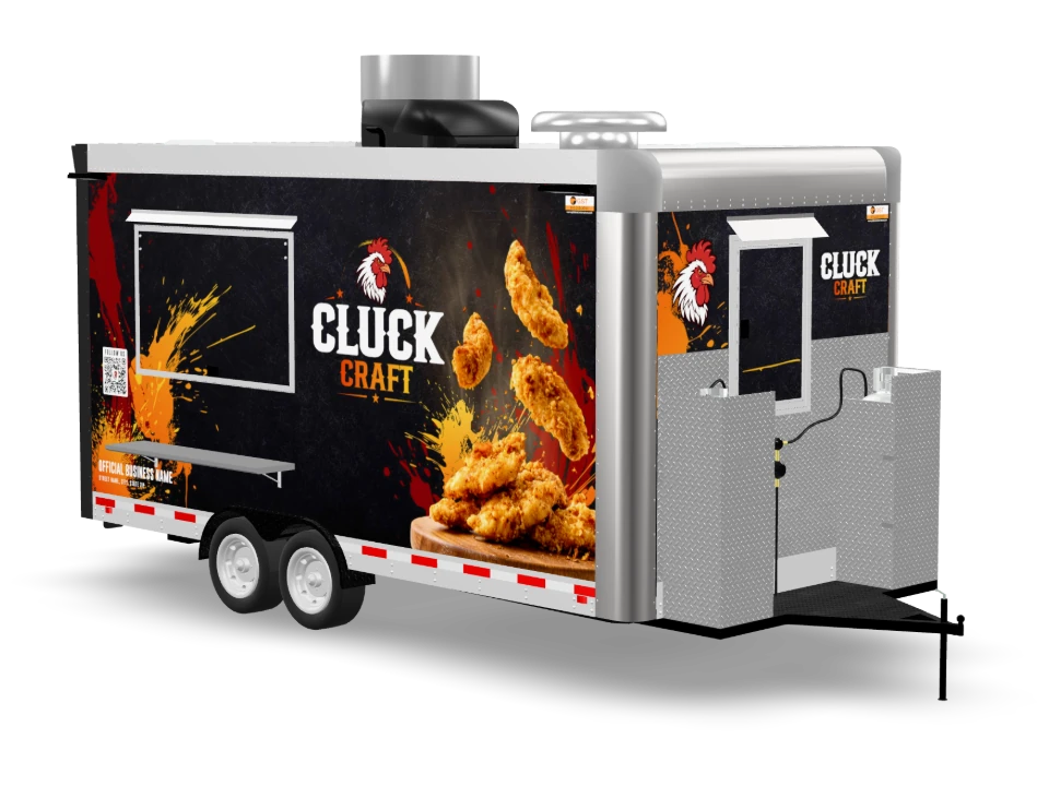 Fried Chicken Food Trailer with custom wrap, 16 ft, Golden State Trailers
