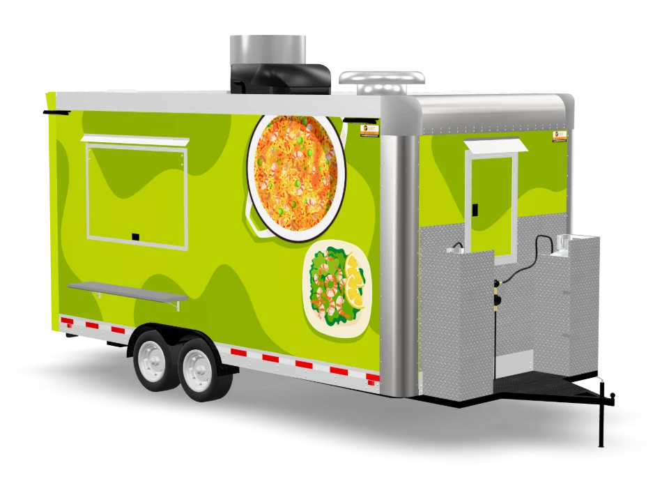 Fried Rice Food Trailer with custom wrap, 16 ft, Golden State Trailers
