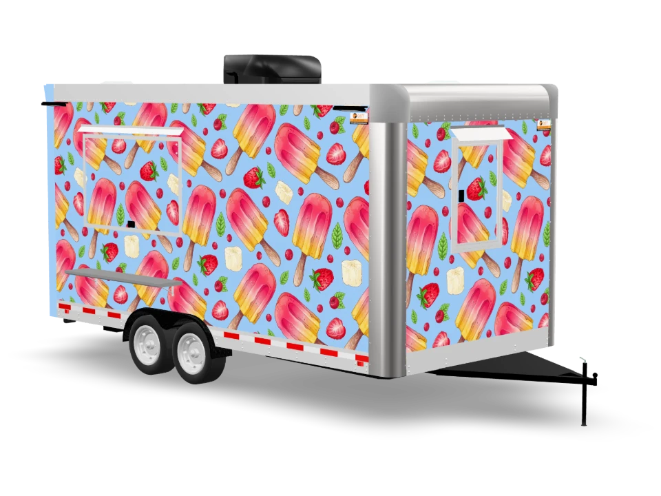 Frozen Yogurt Food Trailer with custom wrap, 16 ft, Golden State Trailers