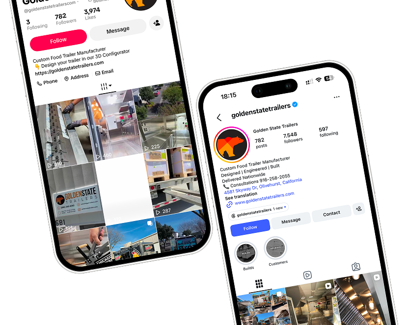 Golden State Trailers on TikTok and Instagram