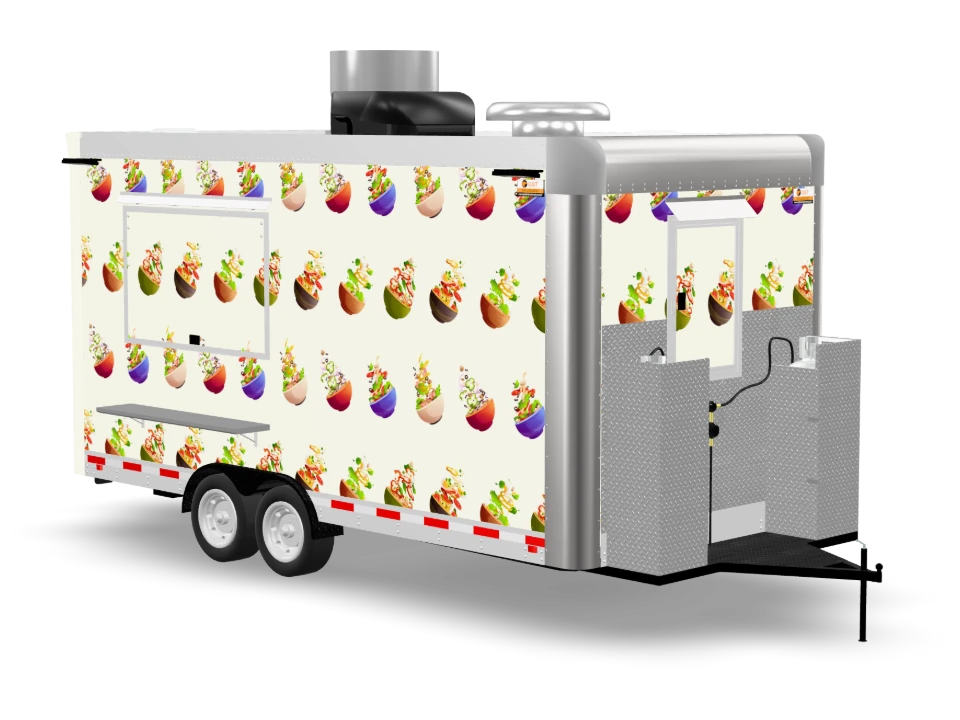 Healthy Bowl Food Trailer with custom wrap, 16 ft, Golden State Trailers