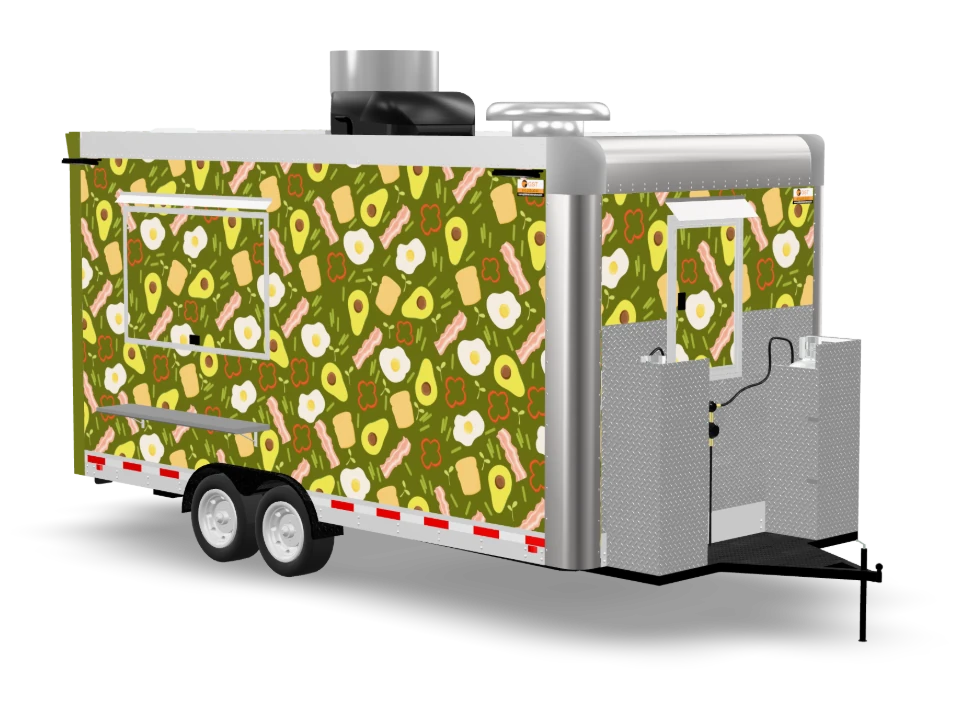 Keto Food Trailer with custom wrap, 16 ft, Golden State Trailers