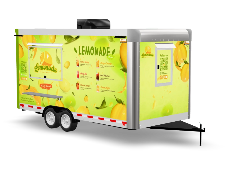 Lemonade Food Trailer with custom wrap, 16 ft, Golden State Trailers