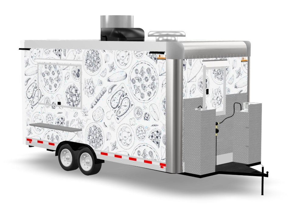 Mediterranean Middle Eastern with custom wrap, 16 ft, Golden State Trailers