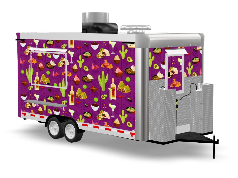 Nachos Food Trailer with custom wrap, 16 ft, Golden State Trailers