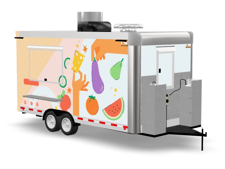 Nonprofit Food Trailer with custom wrap, 16 ft, Golden State Trailers