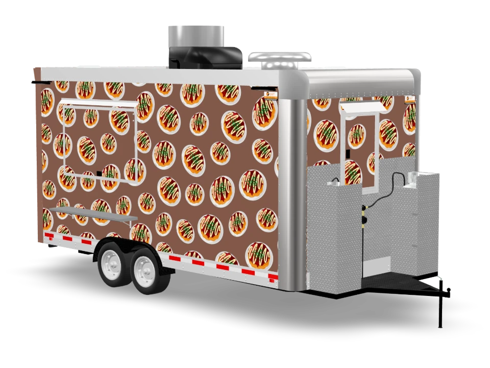 Okonomiyaki Food Trailer with custom wrap, 16 ft, Golden State Trailers