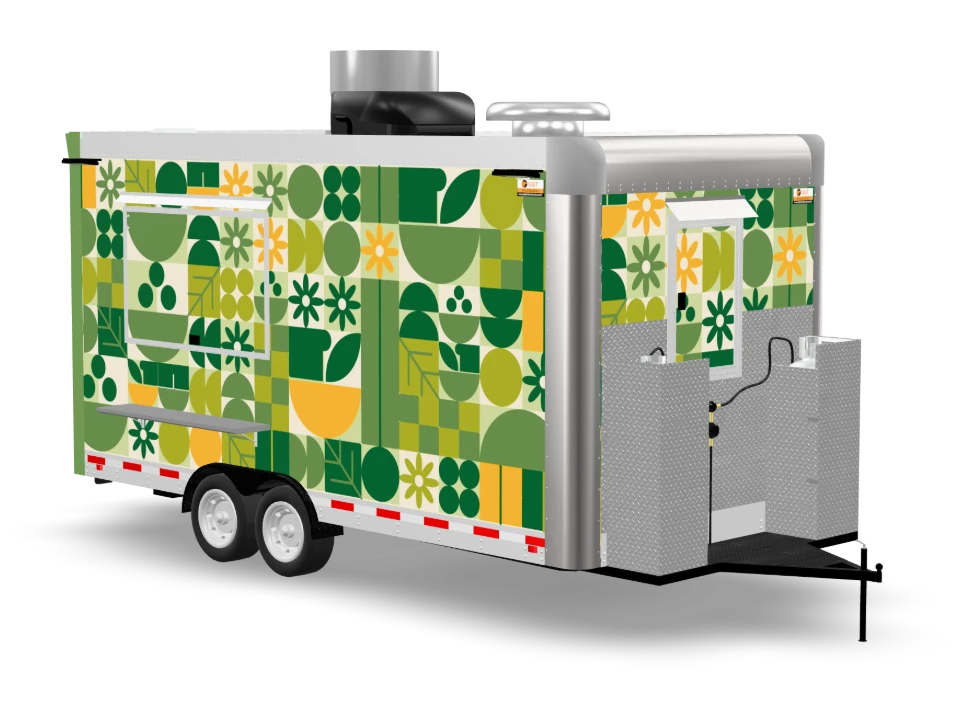 Organic Food Trailer with custom wrap, 16 ft, Golden State Trailers