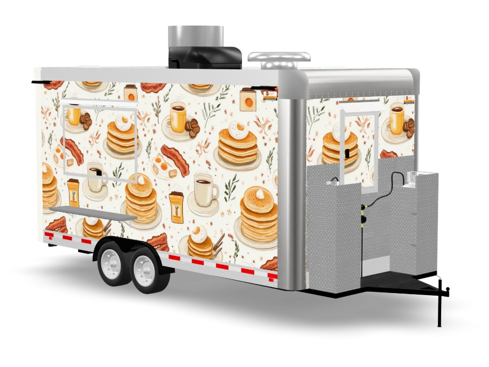 Pancake Food Trailer with custom wrap, 16 ft, Golden State Trailers