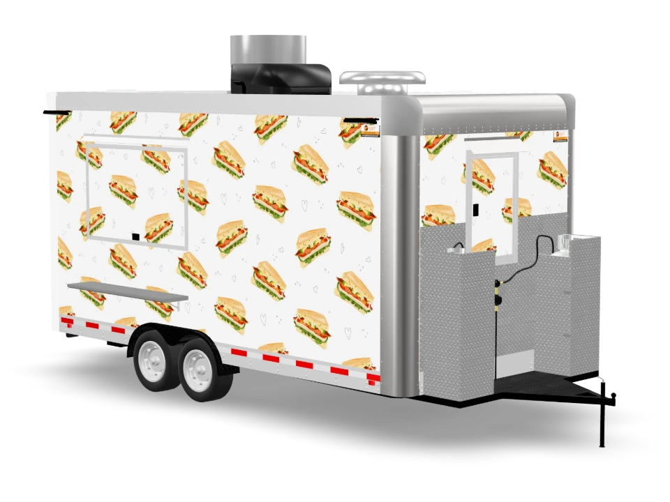 Panini Food Trailer with custom wrap, 16 ft, Golden State Trailers