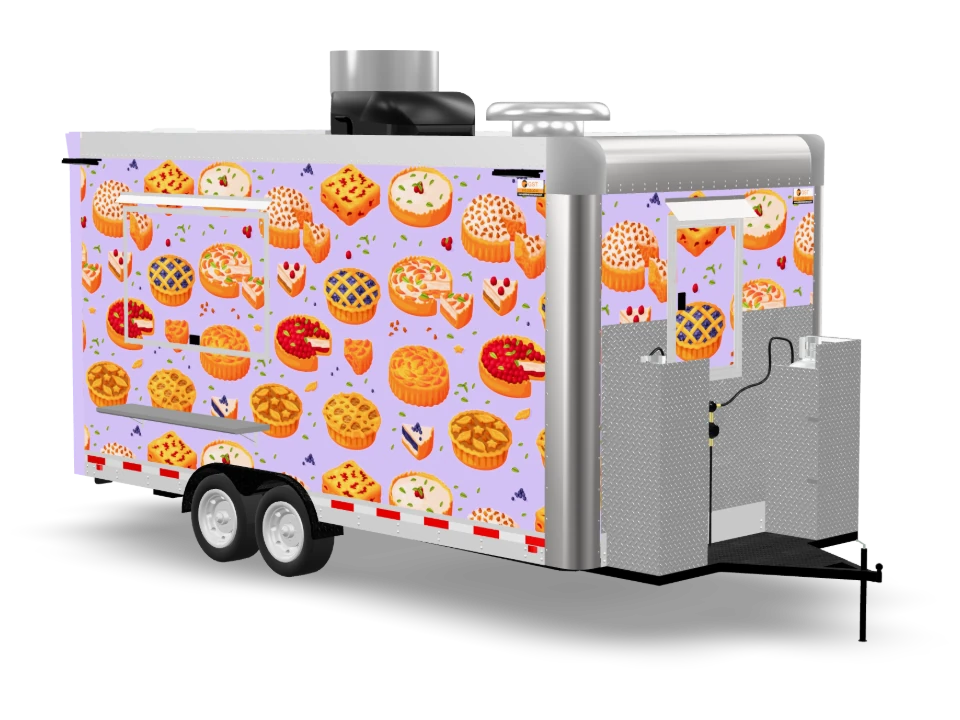 Pie Food Trailer with custom wrap, 16 ft, Golden State Trailers