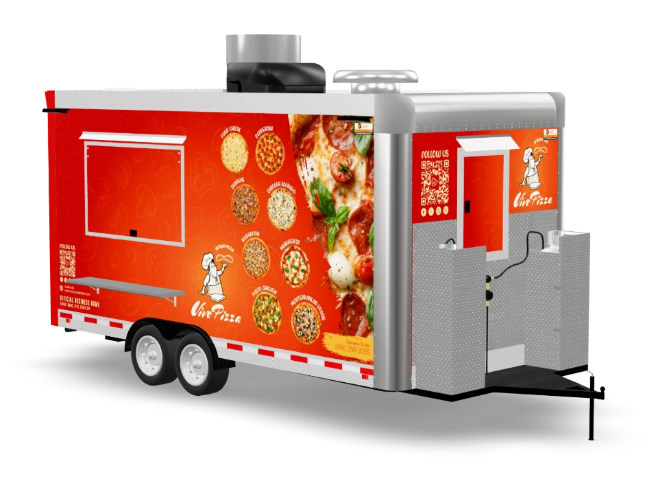 Pizza Food Trailer with custom wrap, 16 ft, Golden State Trailers
