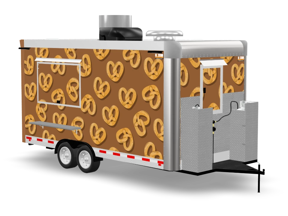 Pretzel Food Trailer with custom wrap, 16 ft, Golden State Trailers