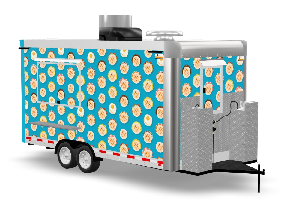 Pupusa Food Trailer with custom wrap, 16 ft, Golden State Trailers