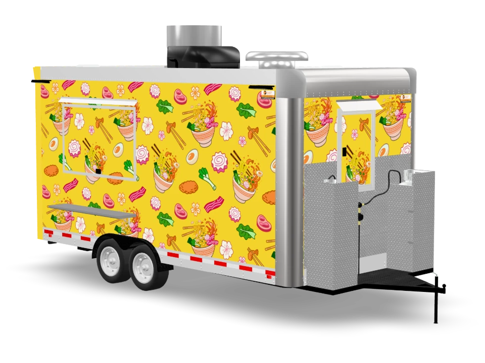 Ramen Food Trailer with custom wrap, 16 ft, Golden State Trailers