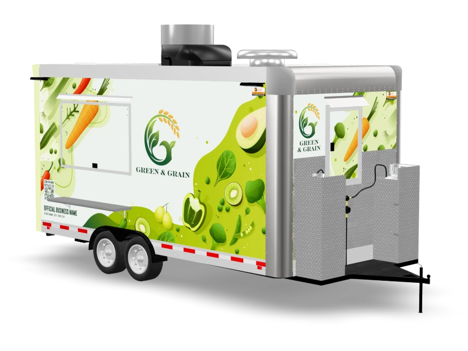 Salad Food Trailer with custom wrap, 16 ft, Golden State Trailers