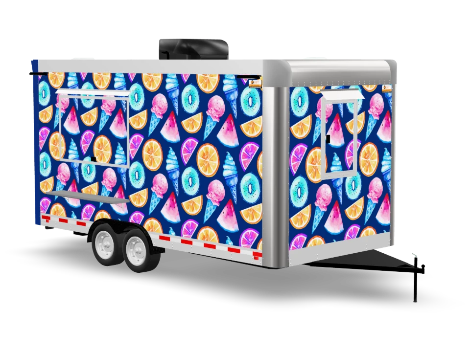Shaved Ice Food Trailer with custom wrap, 16 ft, Golden State Trailers