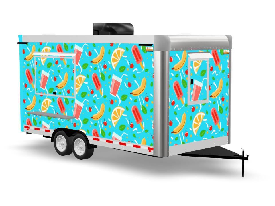 Smoothie Food Trailer with custom wrap, 16 ft, Golden State Trailers