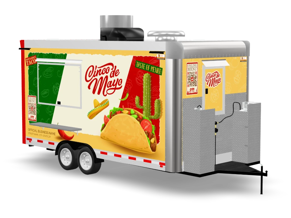 Taco Food Trailer with custom wrap, 16 ft, Golden State Trailers