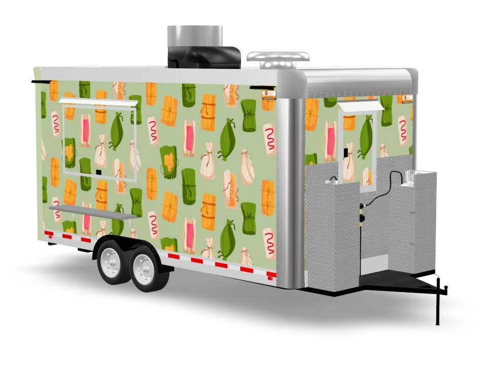 Tamale Food Trailer with custom wrap, 16 ft, Golden State Trailers
