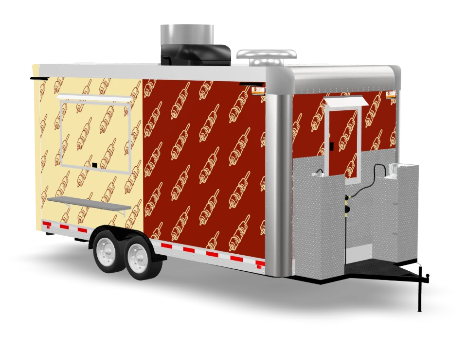 Tandoori Food Trailer with custom wrap, 16 ft, Golden State Trailers