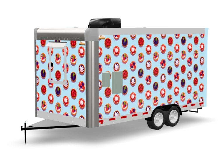 Tart Food Trailer with custom wrap, rear view, Golden State Trailers