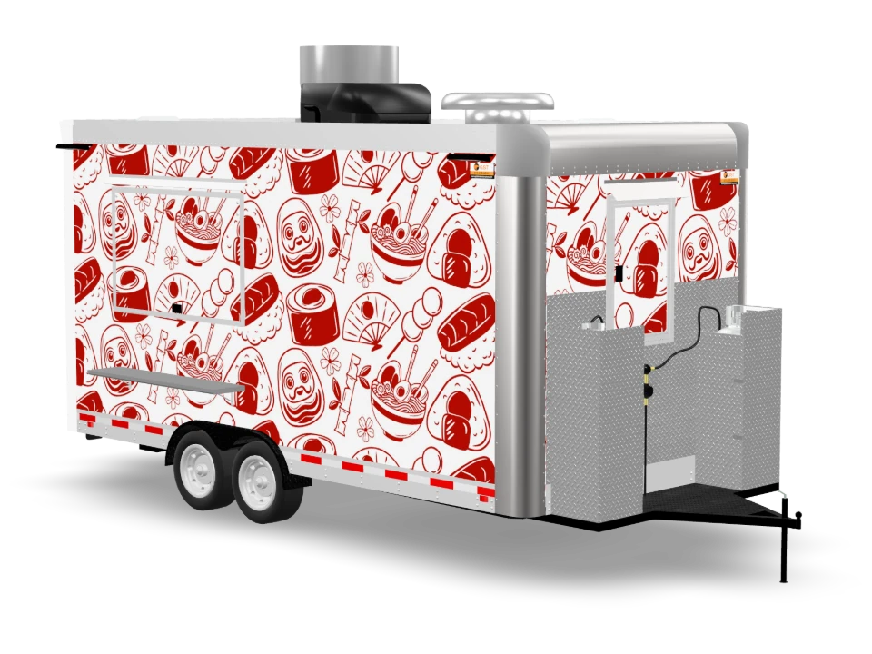 Teriyaki Food Trailer with custom wrap, 16 ft, Golden State Trailers