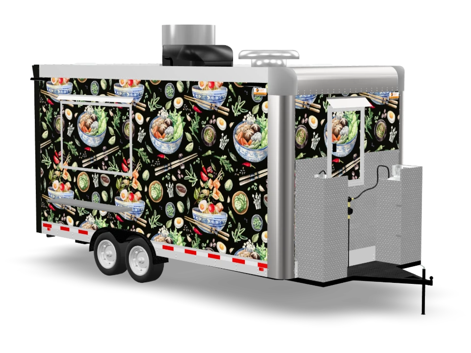 Thai Food Trailer with custom wrap, 16 ft, Golden State Trailers