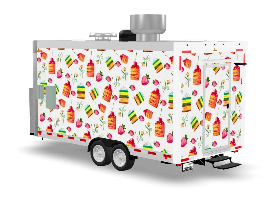 Torta Food Trailer with custom wrap, front view, Golden State Trailers