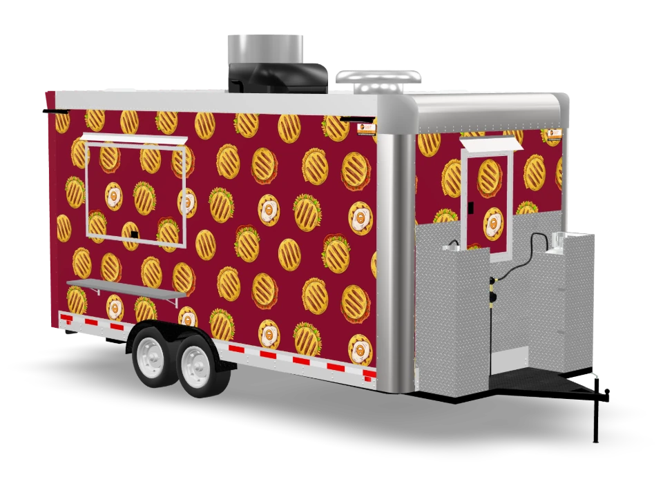 Venezuelan Arepa Food Trailer with custom wrap, 16 ft, Golden State Trailers