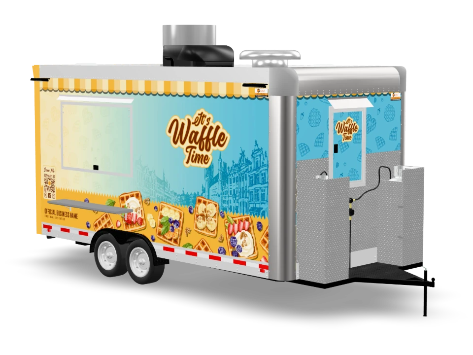 Waffle Food Trailer with custom wrap, 16 ft, Golden State Trailers