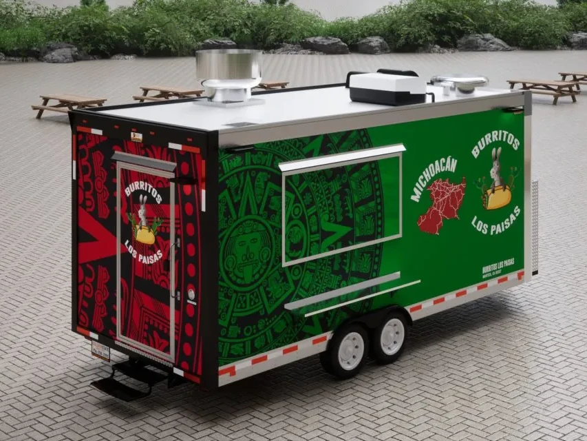 Burritos Los Paisas food trailer wrap, photo 22